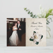 Elegant Gardenia Foto bruiloft Hartelijk dank Bedankkaart (Staand voorkant)