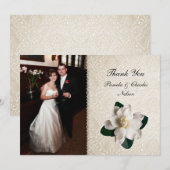 Elegant Gardenia Foto bruiloft Hartelijk dank Bedankkaart (Voorkant / Achterkant)