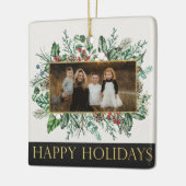 Elegant Garland Familie Foto kerstversiering Keramisch Ornament (Links)