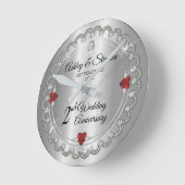 Elegant Garnet Diamonds 2e Jubileum voor bruiloft Ronde Klok (Hoek)