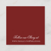 Elegant Garnet Red en White Wedding Details Card Informatiekaartje (Achterkant)