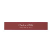 Elegant Garnet Red en White Wedding Invite Bands Uitnodigingen Wikkel (Vlak)