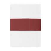Elegant Garnet Red en White Wedding Invite Bands Uitnodigingen Wikkel (Achterkant Voorbeeld)