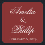 Elegant Garnet Red en White Wedding Stickers<br><div class="desc">Het mooiste aan raaigrood is dat het een kleur is voor alle seizoenen! Het is romantisch en regeel en gelijk en dun, en met de juiste doopvont in paren kan het om het even wat van elegant tot whimsical worden. We gingen met elegant mee voor deze granaatrode en witte bruiloft...</div>