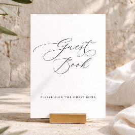 Elegant gastboek bord kaart