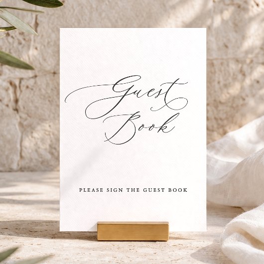 Elegant gastboek bord kaart