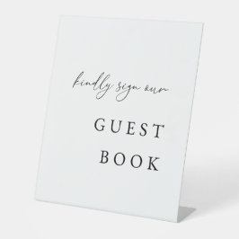Elegant gastboek trouwbord | Gelieve het boek te t Reclamebord Met Voetstuk