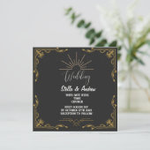 Elegant Gastby Style Art Deco Wedding Uitnodiging (Staand voorkant)