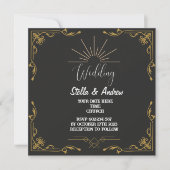 Elegant Gastby Style Art Deco Wedding Uitnodiging (Voorkant)