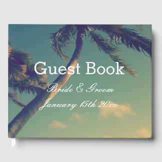 Elegant gastenboek voor intieme strandbruiloft