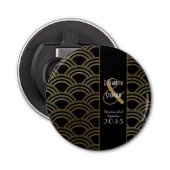 Elegant Gatsby Art Deco 1920's Gold Wedding Button Flesopener (Voorkant)