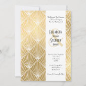Elegant Gatsby Art Deco 1920's Gold Wedding Kaart (Voorkant)