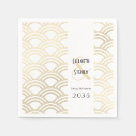 Elegant Gatsby Art Deco 1920's Gold Wedding Napk Servet