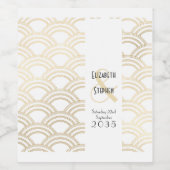 Elegant Gatsby Art Deco 1920's Gold Wedding Wijn Etiket (Enkel label)