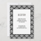 Elegant Gatsby Art Deco Black and White Wedding Kaart (Voorkant)