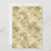 Elegant Gatsby Art Deco Blue & Gold Bridal Shower Kaart (Achterkant)