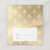 Elegant Gatsby Art Deco Gold Wedding Plaatskaartje (Buitenkant ongevouwen)
