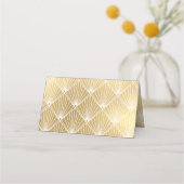 Elegant Gatsby Art Deco Gold Wedding Plaatskaartje (Achterkant)