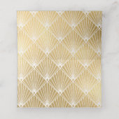 Elegant Gatsby Art Deco Gold Wedding Plaatskaartje (Binnenkant ongevouwen)