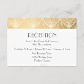 Elegant Gatsby Art Deco Gold Wedding Reception Informatiekaartje (Voorkant)