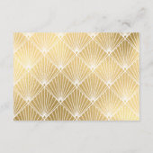 Elegant Gatsby Art Deco Gold Wedding Reception Informatiekaartje (Achterkant)