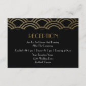 Elegant Gatsby Art Deco Gold Wedding Reception Informatiekaartje (Voorkant)