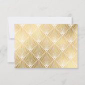 Elegant Gatsby Art Deco Gold Wedding RSVP (Achterkant)
