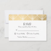 Elegant Gatsby Art Deco Gold Wedding RSVP Kaartje (Voorkant)