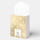Elegant Gatsby Art Deco White & Gold Wedding Bedankdoosjes (Geopend)