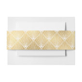 Elegant Gatsby Art Deco White & Gold Wedding Uitnodigingen Wikkel (Voorkant Voorbeeld)