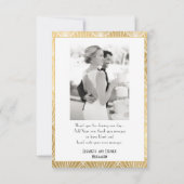 Elegant Gatsby Deco 1920 2 Foto Wedding Thankyou Bedankkaart (Achterkant)