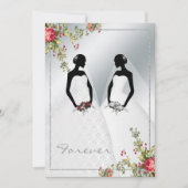 Elegant Gay Silver Damask Wedding Uitnodiging (Voorkant)