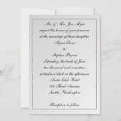 Elegant Gay Silver Damask Wedding Uitnodiging (Achterkant)