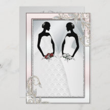 Elegant Gay Silver Wedding Invitation