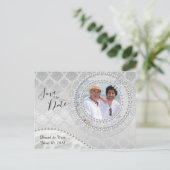 Elegant Gay Silver Wedding Save the Date Aankondigingskaart (Staand voorkant)