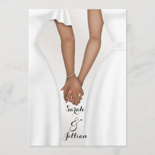Elegant Gay Wedding Bride Holding Hands Etnische Kaart