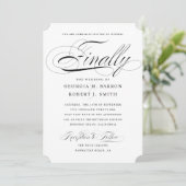 Elegant Gay Wedding Invitation Final Calligraphy Kaart (Staand voorkant)