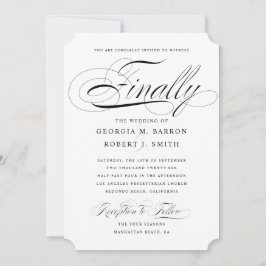 Elegant Gay Wedding Invitation Final Calligraphy Kaart