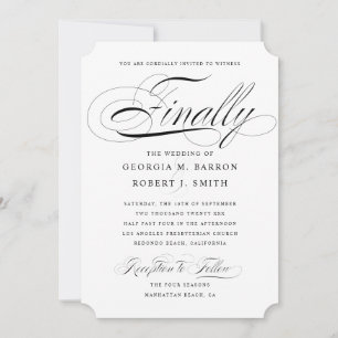 Elegant Gay Wedding Invitation Final Calligraphy Kaart