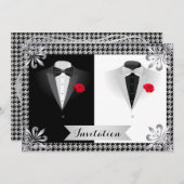 Elegant Gay Wedding Invitation of Tuxedos Kaart (Voorkant / Achterkant)
