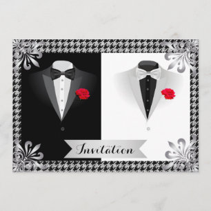 Elegant Gay Wedding Invitation of Tuxedos Kaart