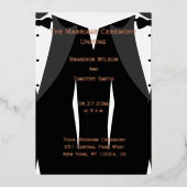 Elegant Gay Wedding Programs Real Roos Gold Foil Folie Uitnodiging (Voorkant)