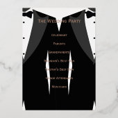 Elegant Gay Wedding Programs Real Roos Gold Foil Folie Uitnodiging (Achterkant)