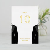 Elegant Gay Wedding Real Gold Foil Table Numbers Folie Uitnodiging (Staand Voorkant)