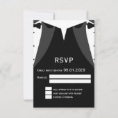 Elegant Gay Wedding RSVP Card Black Tie (Voorkant)