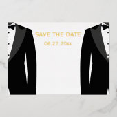 Elegant Gay Wedding Save the Date Real Gold Foil Folie Uitnodiging (Voorkant)
