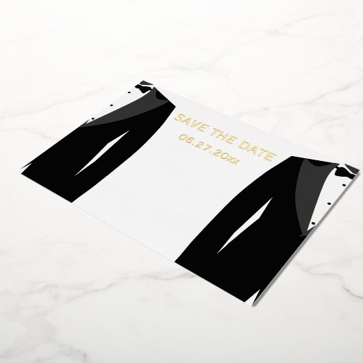 Elegant Gay Wedding Save the Date Real Gold Foil Folie Uitnodiging (Gedraaid)