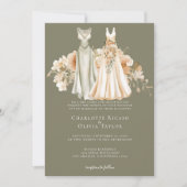 Elegant Gay Wedding Two Brides in Dresses Kaart (Voorkant)