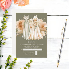 Elegant Gay Wedding Two Brides in Dresses RSVP Kaartje