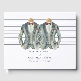 Elegant Gay Wedding Two Grooms in Suits Gastenboek